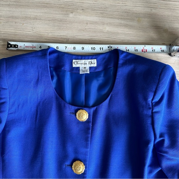 Christian Dior // Vintage Royal Blue Summer set up Jacket & Skirt Size 16 - Picture 10 of 16